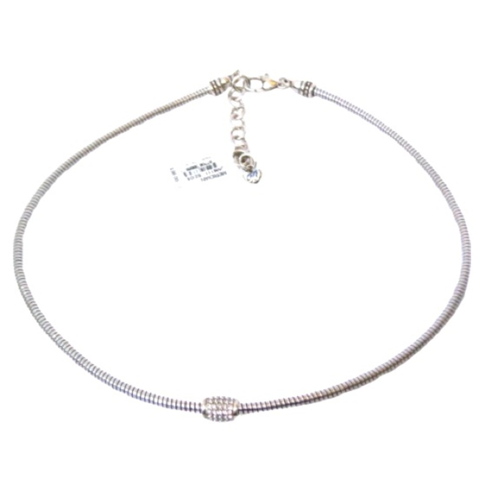 Brighton Silver Tone Beaded Adjustable Choker Necklace